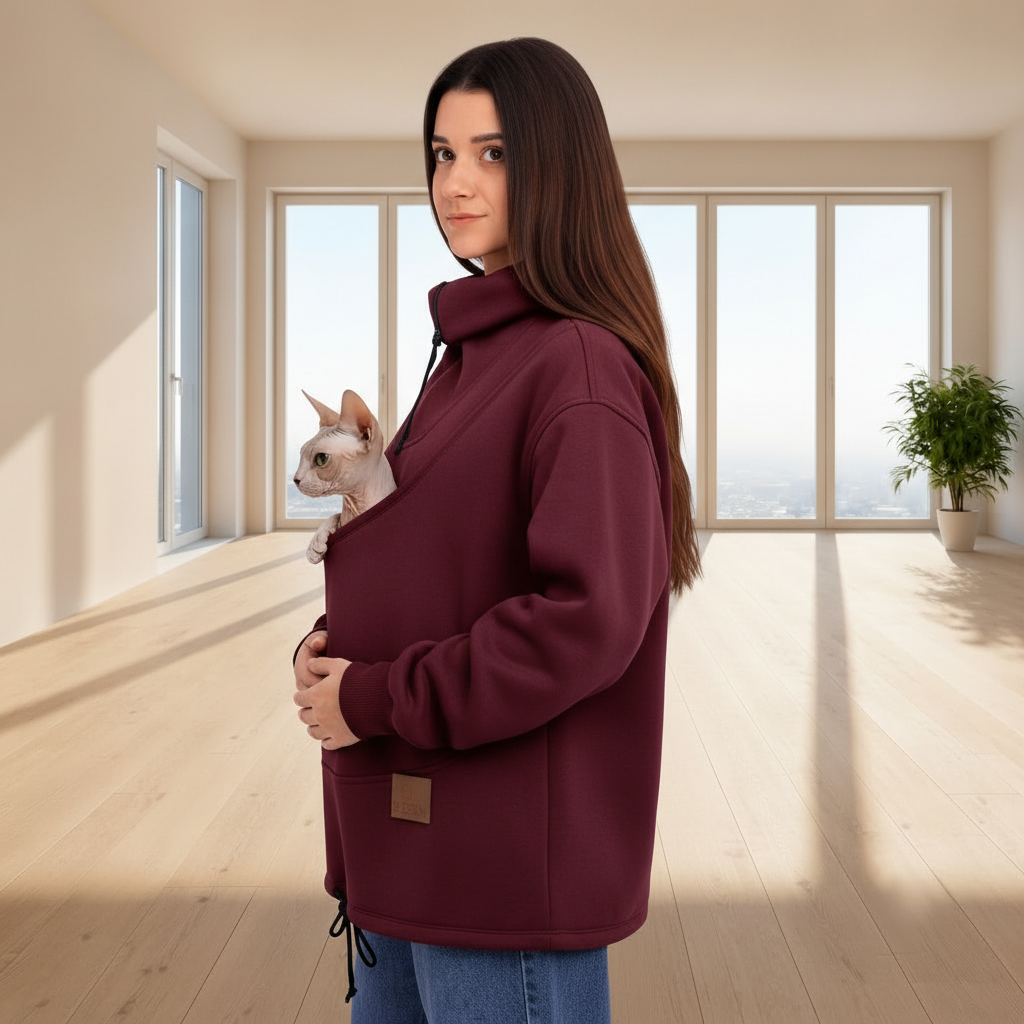 Cozy Pet Carrier Sweatshirt: Cotton Fleece Dog or Cat Clothes