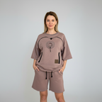 BEIGE HOODED SWEATSHIRT ALTERNATIVE SPHYNX CAT SWEATSHIRT WITH POUCH