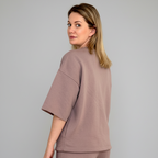 BEIGE HOODED SWEATSHIRT ALTERNATIVE: SUMMER T-SHIRT WITH CAT POUCH