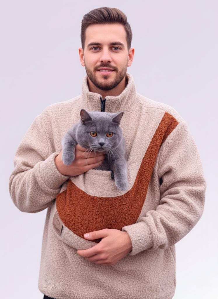Handmade Pet Carrier Sweatshirt: Boucle Fleece Pullover for Small Pets Secondary image