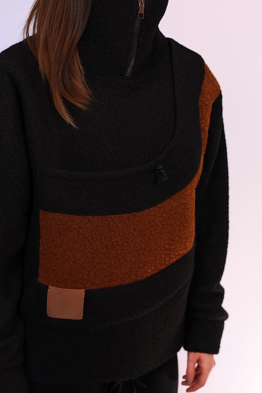 Boucle Pet Carrier Black Sweatshirt, Hands-Free Dog and Cat Sling