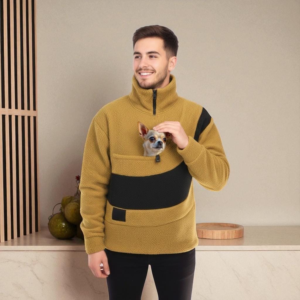 Handmade Bouclé Pet Carrier Sweatshirt: Cozy Cat & Dog Pullover Main image