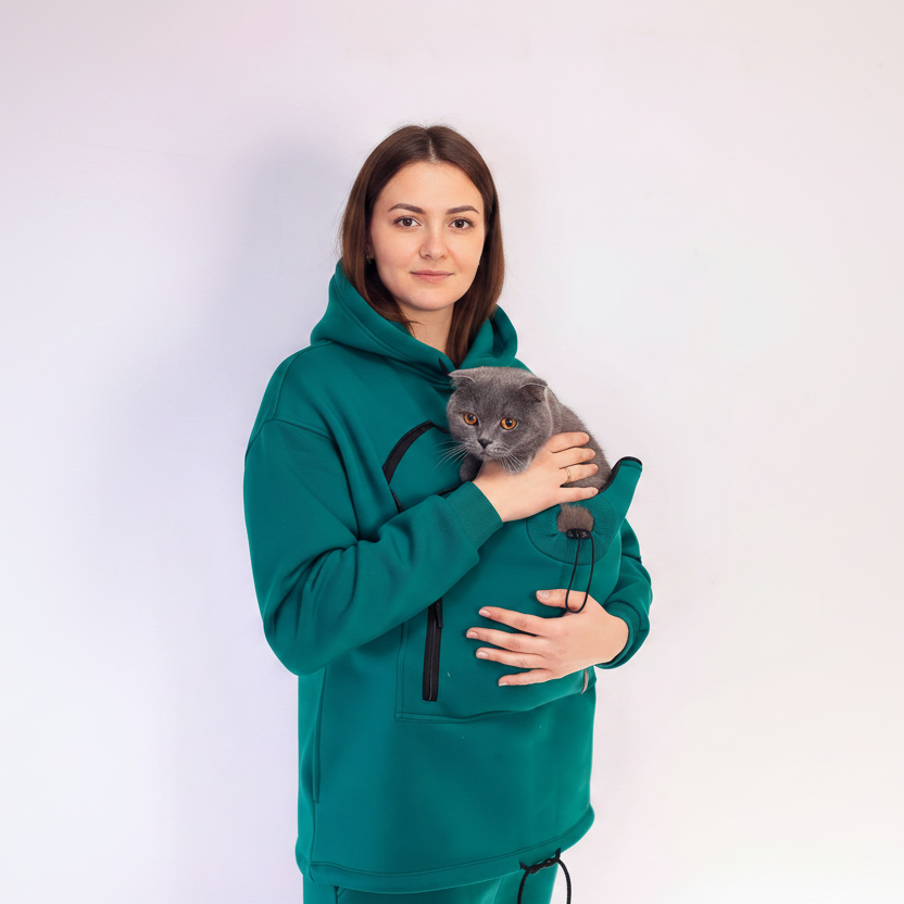 Green Outfits: PocketPet Hoodie & Jogger Set for Dog & Cat Lowers Secondary image