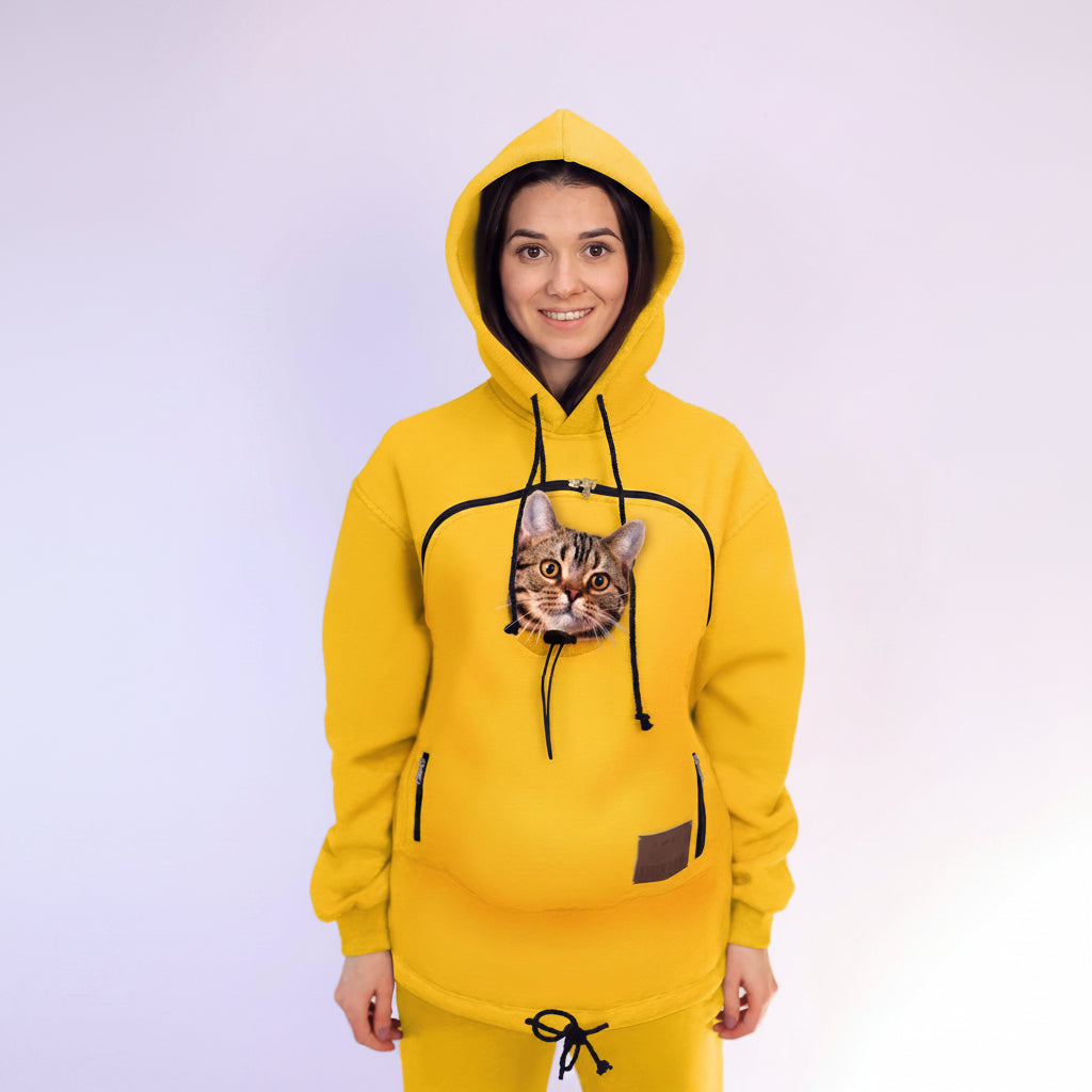 Yellow Hoodie Women: Custom Dog Hoodie Design with a Secure Pet Pouch Secondary image